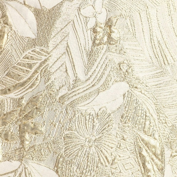 LULU’S Shine For Us Cream Metallic Tropical Jacquard Mini Dress - Picture 5 of 6